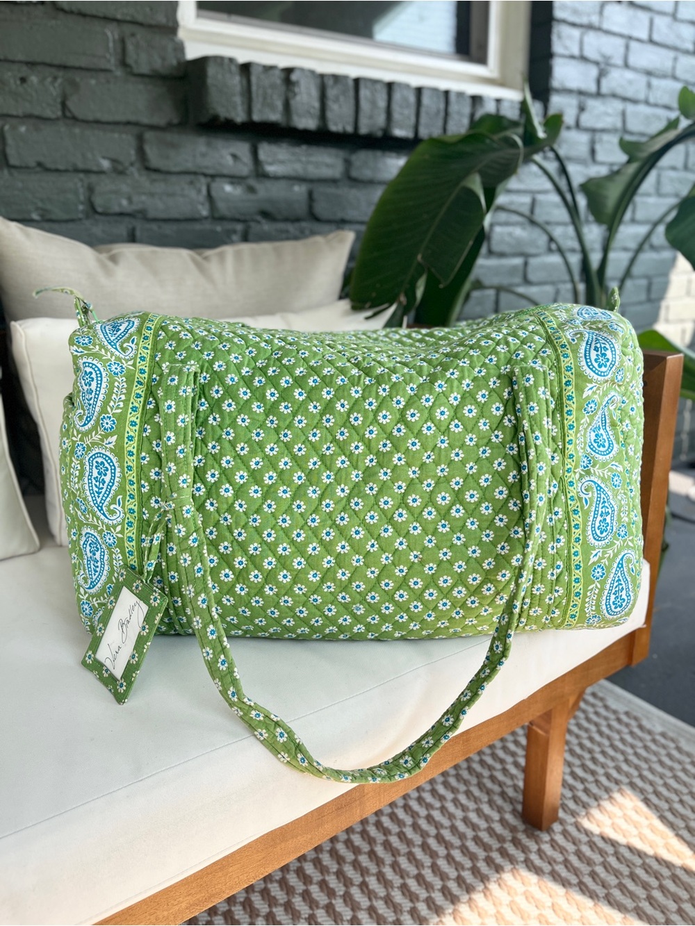 Vera Bradley Apple Green Large Duffel Bag